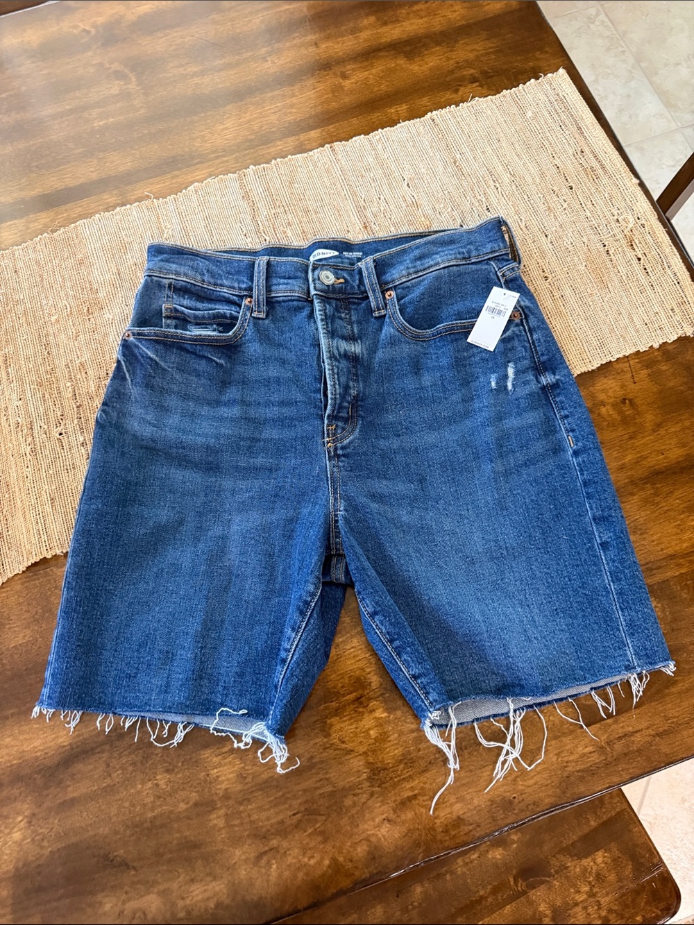 Old Navy Women's Dark Blue Denim Cutoff Bermuda Shorts